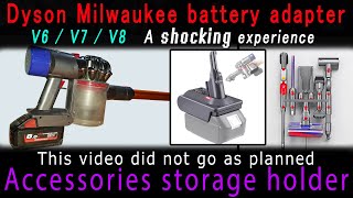 Dyson V6 V7 V8 Milwaukee Makita DeWalt Battery adapter Accessories rack storage holder Adaptor [upl. by Leinoto]