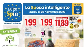 VOLANTINO EUROSPIN dal 20 al 29 novembre 2023 anteprima [upl. by Rednijar]