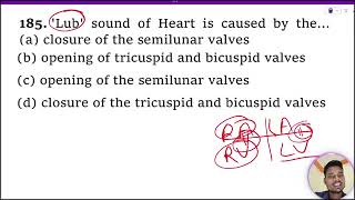 ‘Lub’ sound of Heart is caused by the  1 closure of the semilunar valves 2 opening of [upl. by Enaffit589]