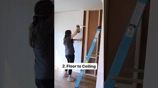 3 ways to install vertical shiplap shiplap shiplapaccentwall shiplapwalls accentwall diy [upl. by Seena]