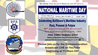 2024 National Maritime Day Commemoration  Baltimore MD [upl. by Nabatse965]