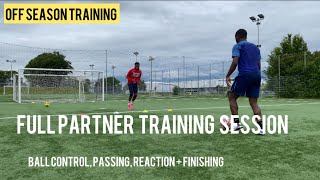 Full Off Season Football Training Session  Football partner drills  Improve football technique [upl. by Aerdnua]