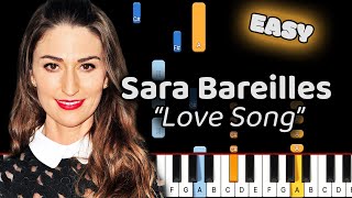 Sara Bareilles Love Song Piano Tutorial Easy [upl. by Eulaliah]