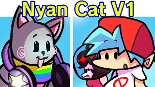 Friday Night Funkin VS Nyan Cat V1 FULL WEEK  Cutscenes FNF ModRemastered Nyan Cat Meme [upl. by Nairde]