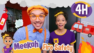 Blippi and Meekahs Fire Safety Exploration  4 HOURS OF MEEKAH  Educational Videos for Kids [upl. by Karolina673]