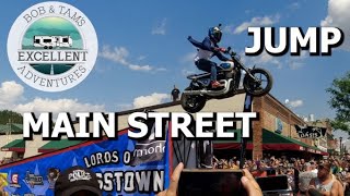 STURGIS 81st MAIN STREET JUMP  SPORTSTER S REVIEW STURGIS MOTORCYCLE RALLY [upl. by Luann]