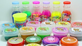 Mixing Fruit Putty Glitter Watery Slime Toys [upl. by Hafinah280]