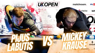 PIJUS LABUTIS VS MICKEY KRAUSE  UK OPEN 2024 billiards nineball 9ballpool highlights [upl. by Alimaj83]