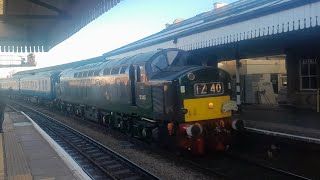 40145 runs into Salisbury with The Winchester Christmas Excursion from BurtonOnTrent [upl. by Aixela509]