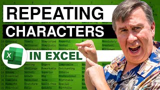 Excel  Repeating Characters to Fill a Cell with Asterisks  Episode 574 [upl. by Cornish325]