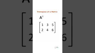 Transpose of a matrix shorts mathematics math matrices matrix satmath [upl. by Evatsug253]