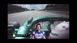 Fernando Alonso radio after Austria 2021 qualifying incident with Sebastian Vettel [upl. by Anawqahs256]