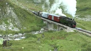 2021 08 3031 Dampfbahn Furka Bergstrecke Teil 1 Güterverkehr mit HG 44 No 704 [upl. by Lexy]