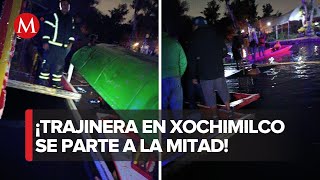 Se hunde una trajinera en embarcadero de Xochimilco no hay lesionados [upl. by Elledoj]