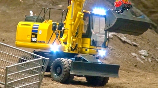 RC MobilExcavator Komatsu PW180 Fumotec RC Truck´s Modellbaustelle Ehingen [upl. by Knowlton303]