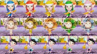 Miitopia  All Costume Color Job List  Nintendo Switch [upl. by Tabatha]