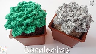 Suculenta tejida a crochet [upl. by Hsiwhem890]