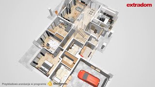 Projekt domu z poddaszem  dom Willa parkowa WAH1682  150200 mÂ˛  spacer 3D [upl. by Nyladnewg]