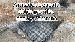 Amado de Zapata de doble parrilla con dado y columnas de 040x040 [upl. by Oirotciv]