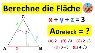 Berechne die Fläche des gleichseitigen Dreiecks  Mathe Rätsel Geometrie math maths  geometry [upl. by Artnoed]