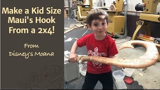 Make a Kid Size Mauis Hook From a 2x4  Disneys Moana [upl. by Komara]