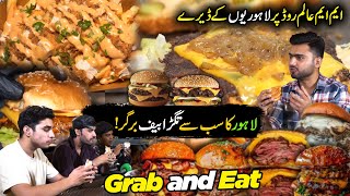 Exploring The New Street Food Point In Lahore GRAB amp EAT  Lahore Best Burger  Discover Pakistan [upl. by Eikcor]