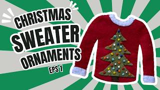 DIY Felt Christmas Sweater Ornament With Festive Tree Design [upl. by Alasteir]