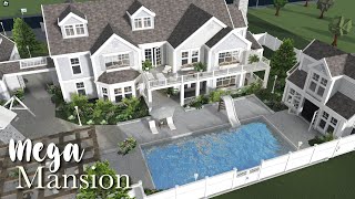 MEGA MANSION BLOXBURG SPEEDBUILD WITH GUEST HOUSE AND POOL [upl. by Audly422]