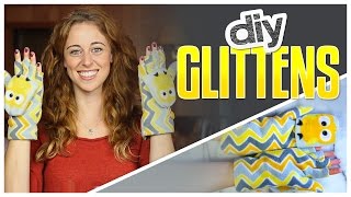 DIY Fleece Glittens Glove Mittens  Do It Gurl [upl. by Hsak]