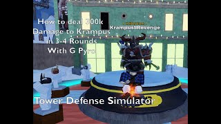 Fastest way to deal 300k damage to Krampus with Golden Pyromancer Tower Defense Simulator [upl. by Ajssatan]