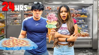 ONLY Eating FROZEN FOOD FOR 24 Hours 🥶🍕 සිංහල vlog  Yash and Hass [upl. by Encratia]