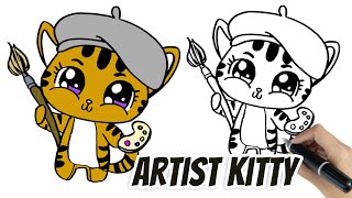 HOE TEKEN JE EEN SCHATTIGE CREA KAT DRAWING ARTIST KITTY [upl. by Adaurd]