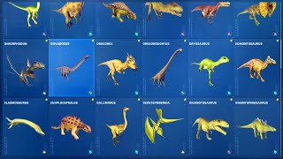 Jurassic World Evolution 2  ALL ORIGINAL DINOSAURS LIST [upl. by Dichy848]