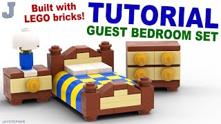 Tutorial  LEGO Guest Bedroom Set How To [upl. by Aleet]