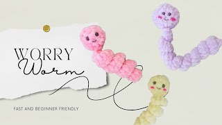 NO SEW ✨️ WORRY WORMS TUTORIAL IN JUST 5 MINUTES✨️ crochettoys stressrelief [upl. by Ahsikar]