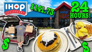 Eating at IHOP Canada for 24 Hours • Stealth Camping [upl. by Ahcila]