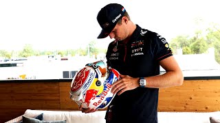 Max Verstappen reveals his new retro helmet [upl. by Cioffred26]