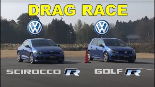 Drag Race 127  Volkswagen Golf R vs Scirocco R [upl. by Duaner]