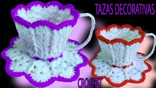 Taza DECORATIVA muy fácil de tejer a CROCHET VENDELAS YA [upl. by Leirol]