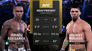 Israel Adesanya vs Johnny Walker Full Fight  UFC 5 Fight Night [upl. by Ainod]