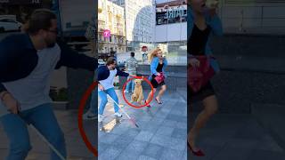 Blind man rescues woman from aggressive dog shorts [upl. by Neibaf]