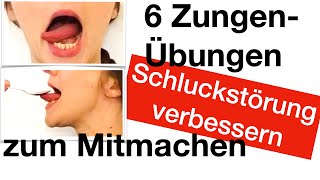 6 ZUNGENÜbungen SCHLUCKSTÖRUNG verbessern Übungshinweise DysphagieTherapie Zunge stärken [upl. by Novla241]