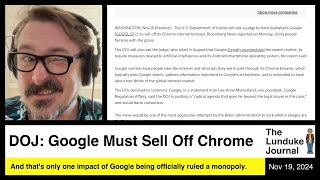 DOJ Google Must Sell Off Chrome [upl. by Shama]