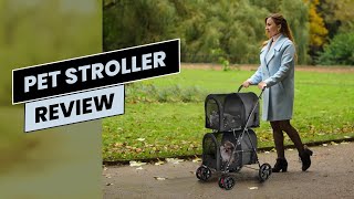 Giantex Double Pet Stroller Review Stylish Safe and Spacious [upl. by Narib]