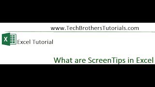 What are Screen Tips in Excel  Excel Tutorial [upl. by Barbette]