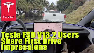 Tesla FSD V132 Users Share First Drive Impressions [upl. by Garvy695]