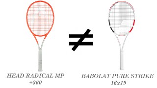 SIMILAR but DIFFERENT HEAD Radical MP vs Babolat Pure Strike 16x19 [upl. by Ettevroc]