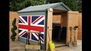 8x6 Groundsman Shed  Custom Paint  Union Jack  Mercia Garden Products [upl. by Meesaw]