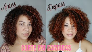 Cortei meu cabelo estilo anos 90✂️ Corte em camadas  Curtain Bangs [upl. by Grimbly577]