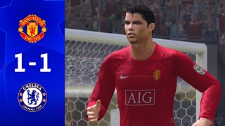 PES 2008 Gameplay UEFA Champions League FINAL 2008  Manchester United vs Chelsea [upl. by Del177]